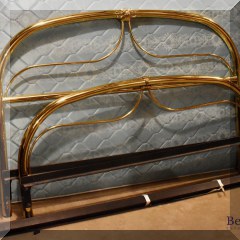 F80. Full size brass bed. 43”h - $185